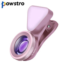 Powstro 3 in 1 Lens Fill Light 140 Degree Wide Angle 15X Macro Camera