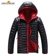 UNIVOS KUNI Casual Ultralight Men White Duck Down Jacket 2017 Autumn Winter Men Slim Hooded Headphones Down Jacket Overcoat O173