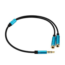 Powstro 3.5mm 1 Male to 2 Female Cable Connector Splitter Adapter with Microphone Audio Headphone Jack  for Computer PC Tablet