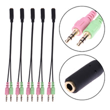 2 in 1 3.5mm Audio Cable Adapter Mic Y Splitter Cable Headphone Adapter